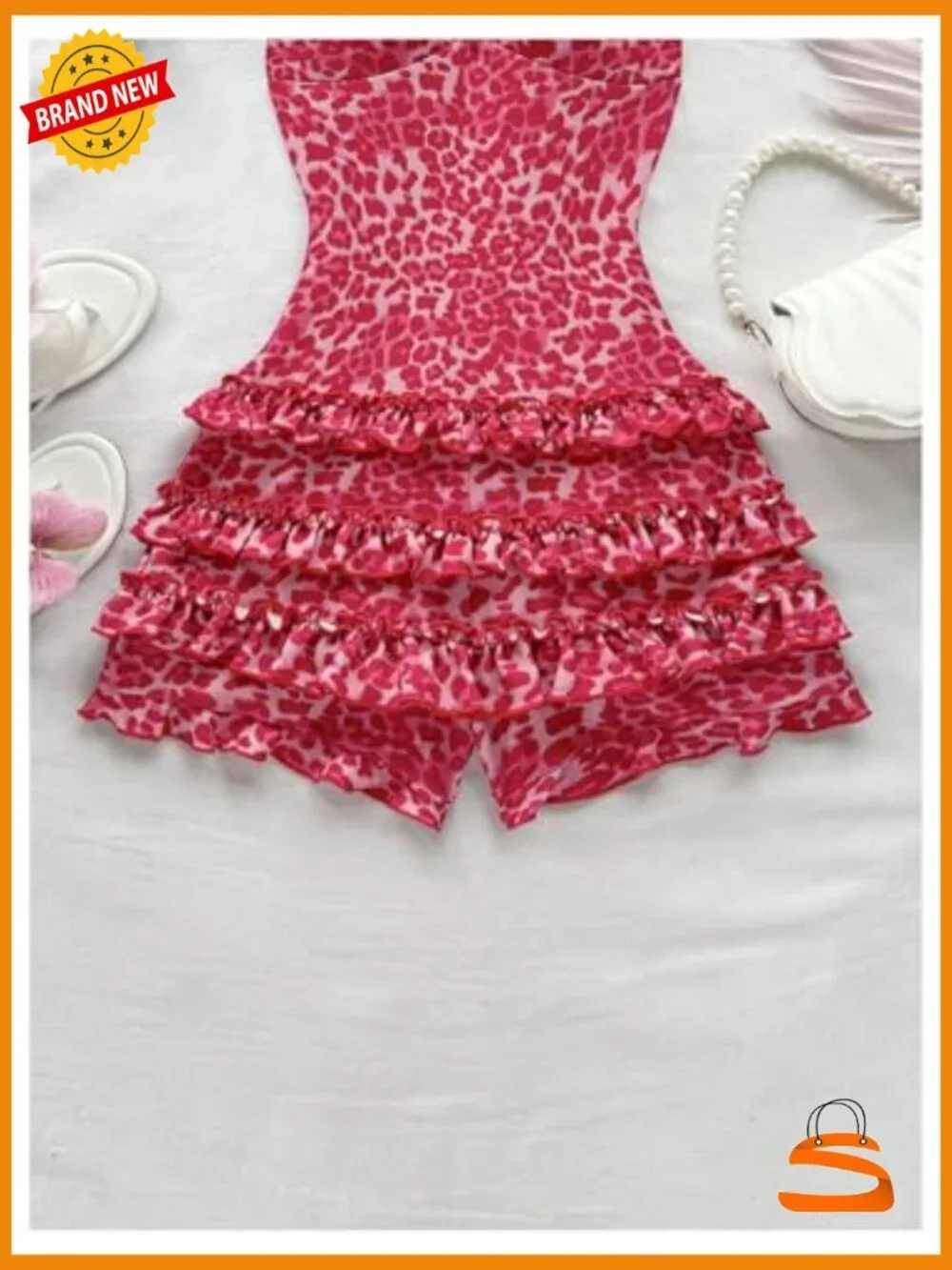 Halter Neck Romper with Ruffle Hem - Sexy Y2K Jumpsuit